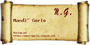 Manó Gerle névjegykártya